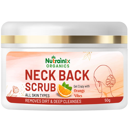 Nutrainix Organics Neck & Back Polishing Scrub | Skin Brightening & Exfoliating Scrub for Smooth & Radiant Skin - 50g