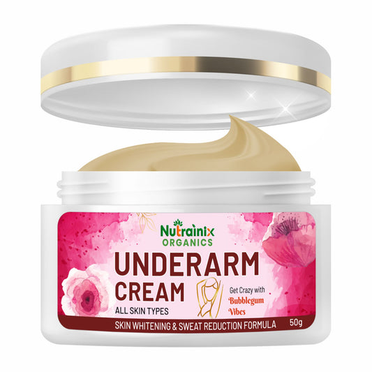 Nutrainix Organics Underarm Cream - All Skin Types | Soothes Irritation, Brightens, and Nourishes - 50g