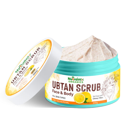 Nutrainix Organics Ubtan Body Polishing Scrub – Tan Removal, Skin Brightening & Exfoliation for Smooth, Glowing Skin - 200gm