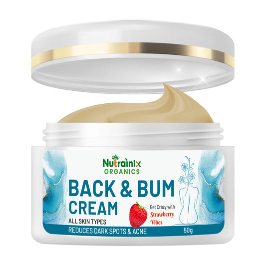 Nutrainix Organics Back & Bum Dark Spot Treatment Cream - Remove Acne Marks & Hyperpigmentation - 50g