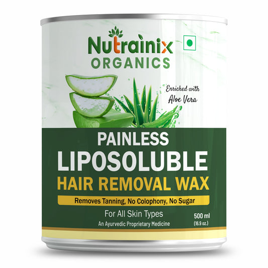 Nutrainix Organics Painless Liposoluble Aloe Vera Hair Removal Wax for Arms & Bikini - Smooth, Gentle Hair Removal - 500ml